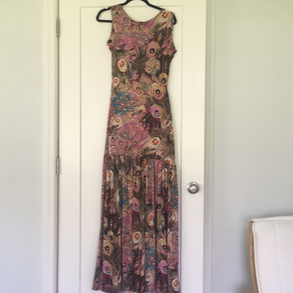 Beautiful Peacock Design Long Dress